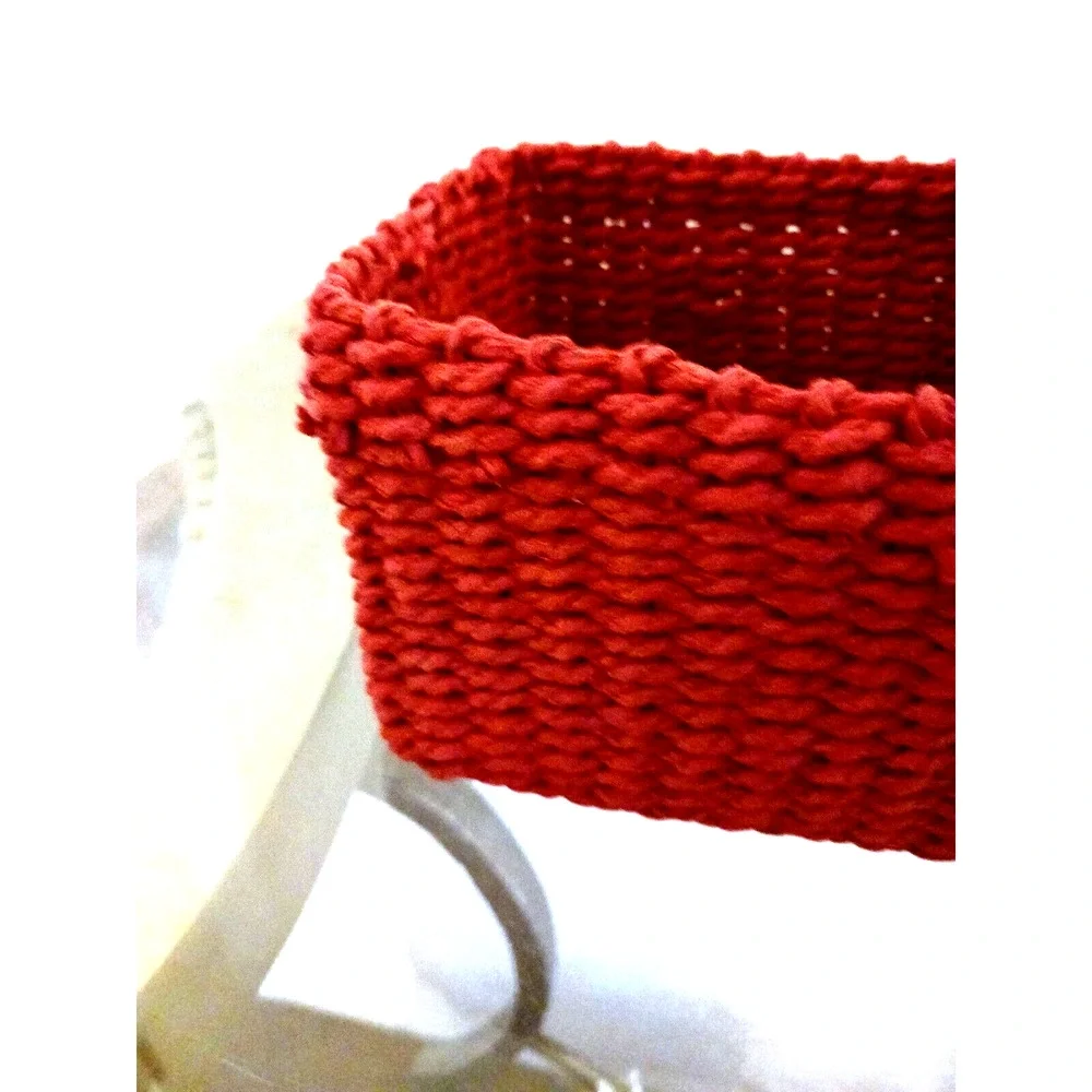 RED Basket WEAVED Square 6